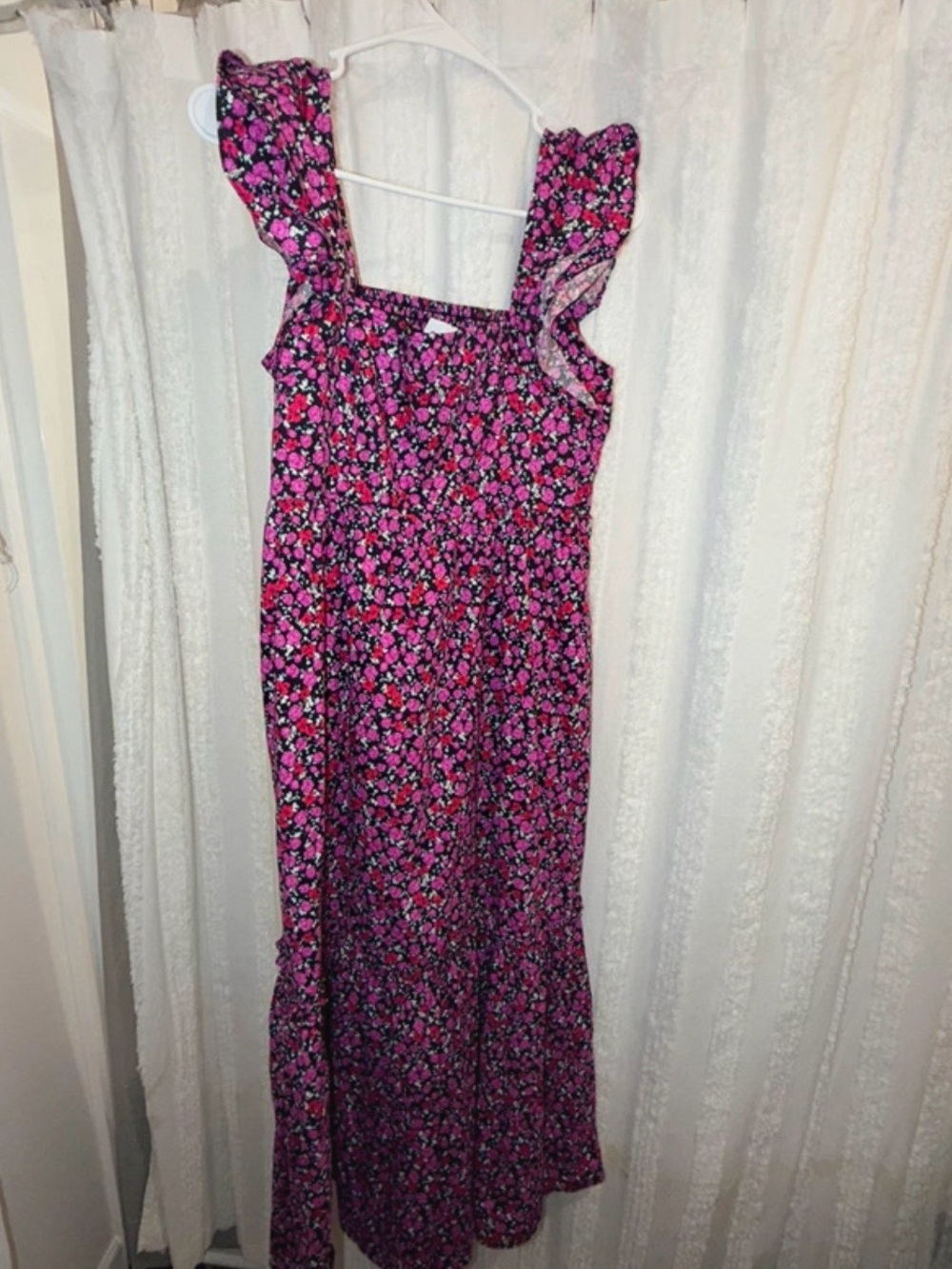 Buddy Love Pink & Purple Floral Smocked Maxi Dress